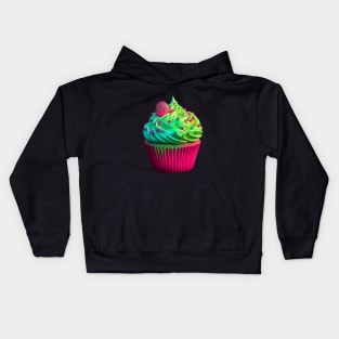 Neon Pink Cupcake Kids Hoodie